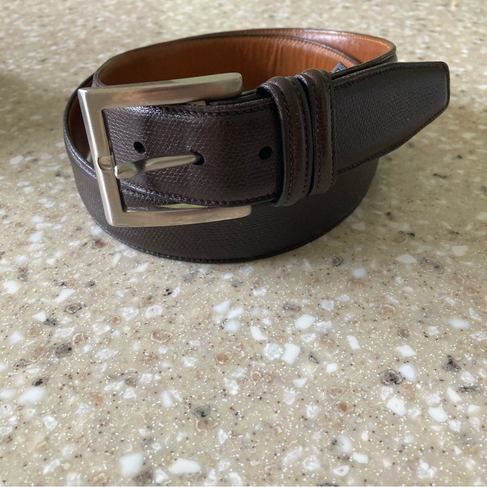 Trafalgar Brown Leather Belt Stainless Steel Buckle